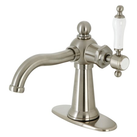 Kingston Brass KSD154KLBN Single-Handle Bathroom Faucet with Push Pop-Up, Brushed Nickel KSD154KLBN
